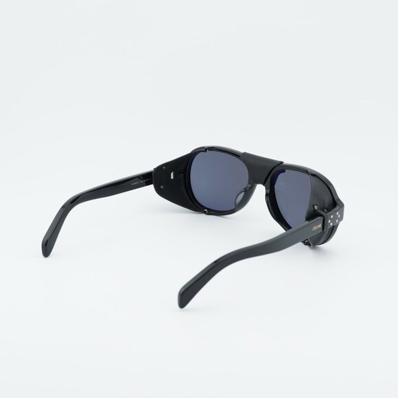 Celine CL40301U 01C Sunglasses Black Square Frame, Smoke Mirror Lenses